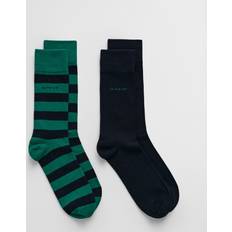 Gant Men Underwear Gant Barstriped Solid Socks 2-Pack - Deep Green