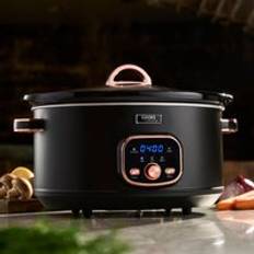 Cooks Professional Digital Slow Cooker 6.5L 2 Heat Settings Keep Warm Black Rose Gold
