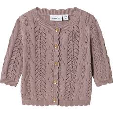 Purple Cardigans Children's Clothing Name It Organic Cotton Knitted Cardigan
