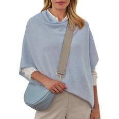 Cashmere Capes & Ponchos Pure Collection Gassato Cashmere Poncho - Cloud Blue
