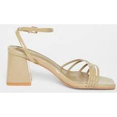 Green Heels & Pumps Quiz Khaki Strappy Heels - Dark Green