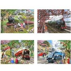 Jigsaw Puzzles The House of Puzzles Steaming Along 4 x 500 Piece Jigsaw Puzzle