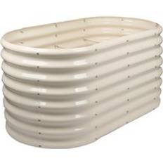 Harbour Housewares Metal Raised Garden Bed 120cm x 60cm x 60cm Ivory