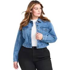 Avenue Outerwear Avenue Emma Denim Cropped Jacket - Mid Wash