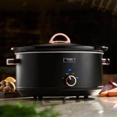 Cooks Professional Slow Cooker 6.5L 2 Heat Settings Plus Keep Warm Black Rose Gold