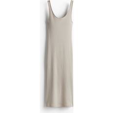 Recycled Materials Dresses H&M Ribbed Jersey Dress - Brown
