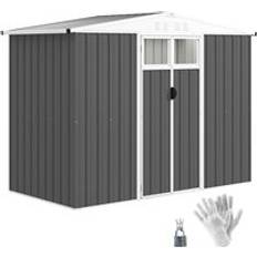 OutSunny Sheds OutSunny 8 x 4 ft Garden Storage Shed Dark Grey (Building Area )