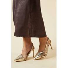 Gold - High Heel Heels & Pumps Dorothy Perkins Wide Fit Detroit Slingback Court Shoes - Gold