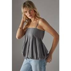Grey Tank Tops Warehouse Womens Seam Detail Strappy Cami Top - Charcoal
