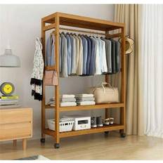 Heavy duty wardrobe rail Shein Heavy Duty Wooden Rail Clothes Rack