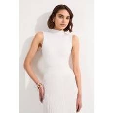 Karen Millen Underwear Karen Millen Contour Jersey Sleeveless High Neck Bodysuit - White