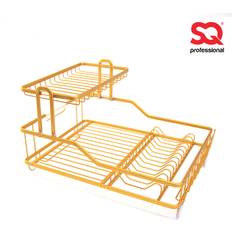 Gold Dish Drainers Sq Professional Aluminium 2 Tier Rust Proof Rinse Basket - Gold Dish Drainer