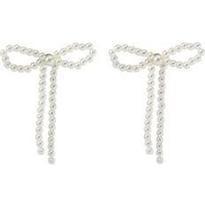 Jewellery Bibi Bijoux Pearl Bow Earrings - White