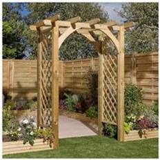 Rowlinson Wooden Garden Cheltenham Square Top Arch Pergola Plant Support