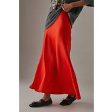 Orange Skirts Warehouse Womens Satin Bias Midi Skirt - Orange