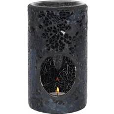 Black Oil Lamps Something Different Crackle-Effect Pillar Burner One Size Oil Lamp