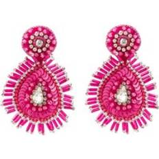Jewellery Bibi Bijoux Pink Paisley Beaded Earrings - One Size
