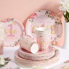 Disposable Plates Shein Birthday Pink Gold Disposable Plates 25 Guests