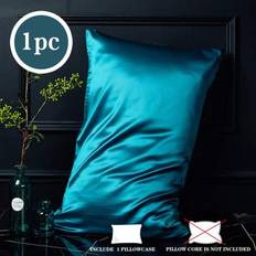 Shein Peacock Solid Satin Pillowcase 1pc Pillow Case Blue
