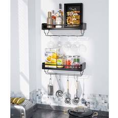 MDF Wine Racks Latitude Run Set Of 2 Wall Mounted Shelves 11cm H X 35cm W X 15cm D Wine Rack