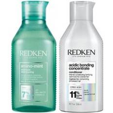 Redken Amino Mint Shampoo 300ml Acidic Bonding Concentrate Conditioner 300ml - Clear