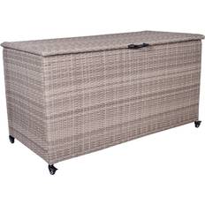 Royalcraft Patio Storage & Covers Royalcraft Royal Craft Storage 120cm W 510L Wicker Deck Box with Wheels - Beige