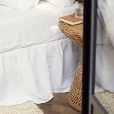 Linen Valances Piglet in Bed White Linen Blend Valance Super King