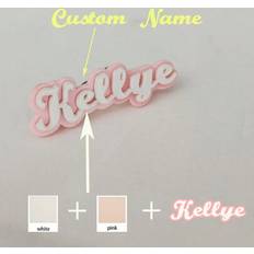 Women Brooches Shein Acrylic Personalized Custom Name Tag - Colorful