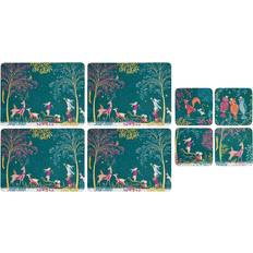 Sara Miller Woodland Tales Cork-Backed Placemats & Coasters Set of 4 Coaster