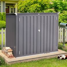 YODOLLA Outdoor Waterproof 5 ft W x 3 ft D Metal Flat Storage Shed 140cm W x 80cm D x 117.6cm H (Building Area )