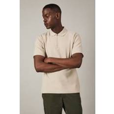 Burton Polo Shirts Burton Textured Zip Neck Polo Shirt - Off White