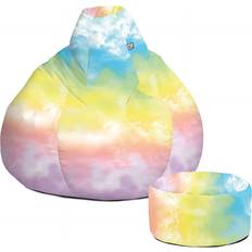 Isabelle & Max Printed Extra Large Classic Beanbag And Footstool Bundle