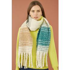Brown Scarfs Yumi Oversize Fluffy Scarf - Brown/Green
