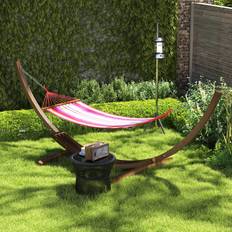 OutSunny Hammocks OutSunny 3(m) Wooden Hammock Stand for Garden Patio Brown