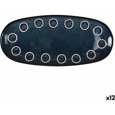 La Mediterránea n Inspired Blue Oval Platter Set of 12 Serving Dish