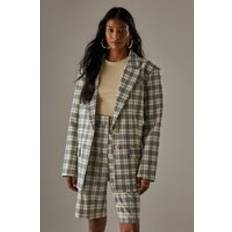 Yellow Blazers Warehouse Womens Oversized Check Blazer - Yellow