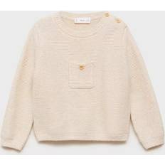 Bebisar Stickade tröjor Barnkläder Mango Knit Pocket Sweater - Beige