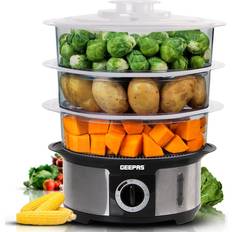 Geepas 3-Tier Food Steamer 12L Capacity Electric Vegetable Steamer