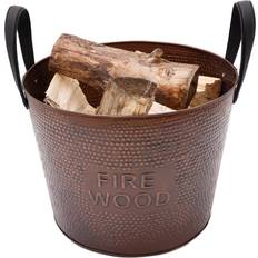 Fireplaces Borough Wharf Emele Iron Log Carrier Black 35 in H x 45 in W x 45 in