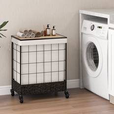 Rolling Laundry Hamper 67cm H x 56cm W x 33cm D