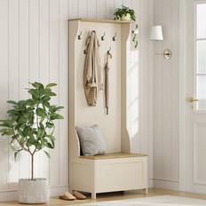 VonHaus Ash Hall Coat Shoe Rack Off-White Hallway Furniture & Accessory
