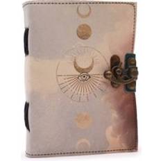 Pink Notepads Leather Moon Phases Deckle-edge Notebook One Size Pink