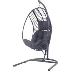 B&Q Maeria Dark Grey Metal Hanging Egg Chair