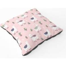 Happy Lama Floor Cushion - - Large Chair Cushions Pink
