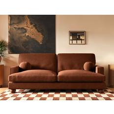 Orange sofa couch Solace+Co Addison 3 Seater Burnt Orange Chenille Sofa