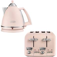 De'Longhi Pink Toasters De'Longhi Argento 1.7L Kettle and 4 Slice Toaster Set