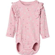 Polarn O. Pyret Bodysuits Polarn O. Pyret Baby Floral Frill Bodysuit - Pink