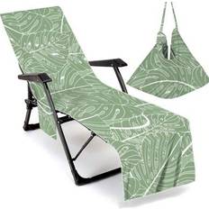 Loose Chair Covers Shein Tropical Palm Leaves Pattern Ultra-Soft Fiber Beach Loose Chair Cover