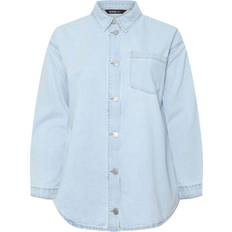 Yours Long Sleeve Denim Shirt - Light Blue