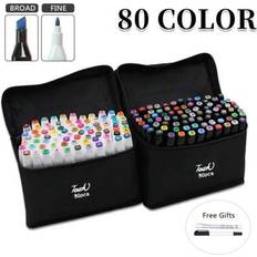Shein 80 Colours Permanent Art Markers Black Animation Design